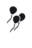 Eulenspiegel Selbstklebe-Schablone Luftballons